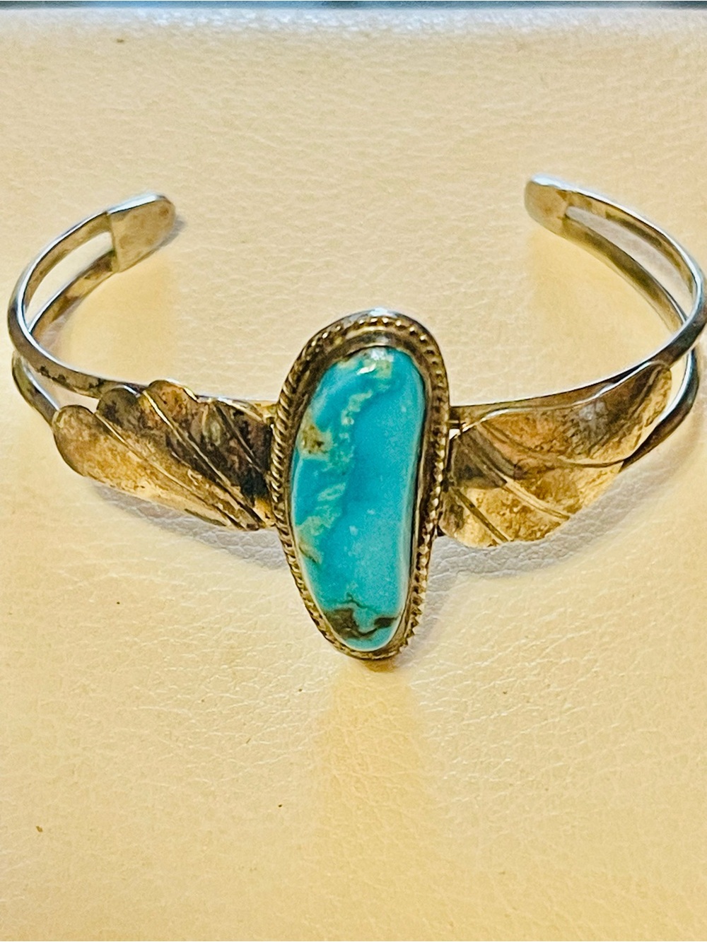 VTG Sterling Native American Navajo turquoise cuff bracelet 14g Sz 6.25